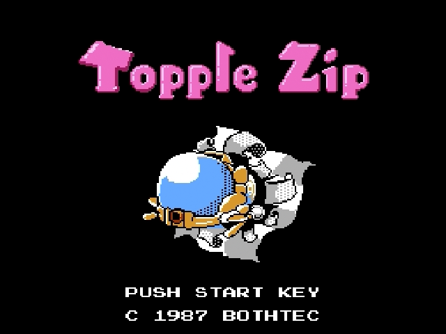 Topple Zip title screen for Famicom Disk System